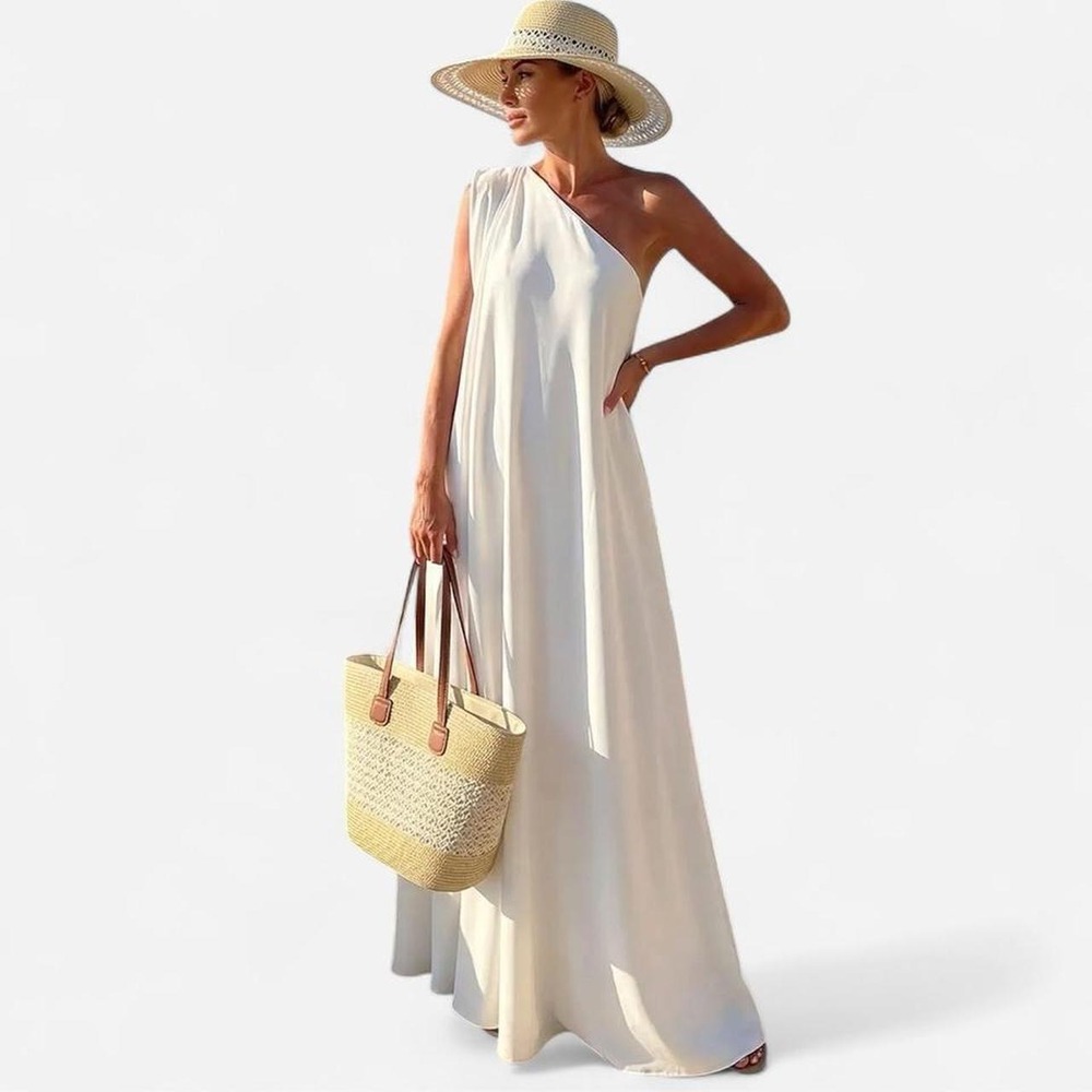 Uoozee Women Fashion Asymmetric One-Shoulder Maxi Dress